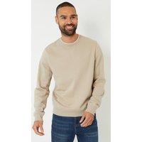 Threadbare Men Mock T-Shirt Crew Neck Sweatshirt in Stone | Size: 2X-large