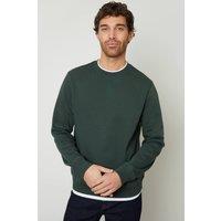 Threadbare Men Mock T-Shirt Crew Neck Sweatshirt in Green | Size: 2X-large