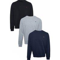 Threadbare Men 3 Pack Crew Neck Sweatshirts in Navy | Size: 2X-large