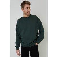 Threadbare Men Relaxed Fit Crew Neck Sweatshirt in Green | Size: X-Large