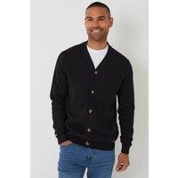Threadbare Men Cotton Blend Knitted Cardigan in Black | Size: 2X-large