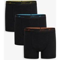 Threadbare Men 3-Pack Script Hipster Fit Boxer Shorts in Black | Size: large