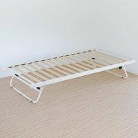 KOSY KOALA Daybed Trundle Frame Metal 3ft Single with 1 Mattress Day Bed Guest Room Bedroom Living Room in White