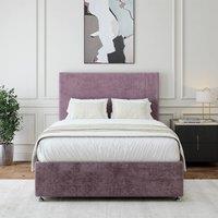 Bedmaster Luxury Velvet 2 Drawer Divan Base And Plain Headboard in Mauve | Size: Small Single