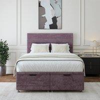 Bedmaster Luxury Velvet Ottoman Divan Base And Lined Headboard in Mauve | Size: Super King
