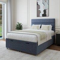 Bedmaster Linen Ottoman Divan Base in Midnight | Size: Super King
