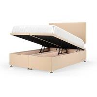 Bedmaster Plush Velvet Ottoman Divan Base And Plain Headboard in Natural | Size: Small Double