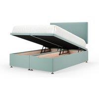 Bedmaster Plush Velvet Ottoman Divan Base And Plain Headboard in Duck Egg Blue | Size: Double