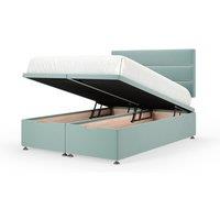 Bedmaster Plush Velvet Ottoman Divan Base And Lined Headboard in Duck Egg Blue | Size: Double