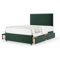 Bedmaster Plush Velvet 4 Drawer Divan Base And Plain Headboard in Emerald | Size: Super King