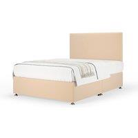 Bedmaster Plush Velvet Divan Base And Plain Headboard in Natural | Size: Super King