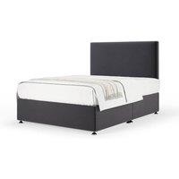 Bedmaster Plush Velvet Divan Base And Plain Headboard in Grey | Size: Super King