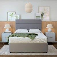 Bedmaster Plush Velvet Divan Base in Silver | Size: Super King