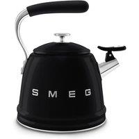 Smeg WKF01BL Whistling Kettle for Hobs, Stainless Steel, 2.3 liters, Black