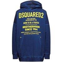 Dsquared2 Men Born To Be A Fighter Oversize Blue Hoodie | Size: Small