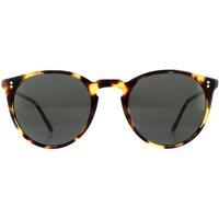 Oliver Peoples Men Round Vintage DTB Midnight Express Polarized Sunglasses in Brown