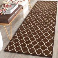 Smart Living Trellis Heavy Duty Machine Washable Hallway Kitchen Non Slip Door Mat in Dark Brown | Size: 50cm x 80cm