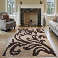 Smart Living Modern Hand Carved Soft Thick Area Rug - Florence in Light Beige | Size: 80cm x 150cm