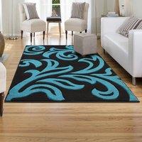 Smart Living Modern Hand Carved Soft Thick Area Rug - Florence in Teal | Size: 60cm x 220cm