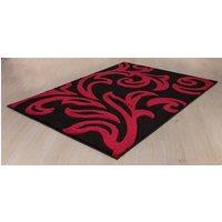Smart Living Modern Hand Carved Soft Thick Area Rug - Florence in True Black | Size: 60cm x 110cm