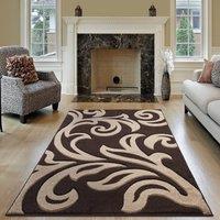 Smart Living Modern Hand Carved Soft Thick Area Rug - Florence in Light Brown | Size: 80cm x 150cm