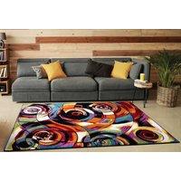 Smart Living Modern Hand Carved Multicolour Soft Thick Area Rug - Moonlight in Orange | Size: 160cm x 230cm