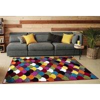 Smart Living Modern Hand Carved Multicolour Soft Thick Area Rug - Scales in Teal | Size: 60cm x 110cm