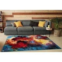 Smart Living Modern Hand Carved Multicolour Soft Thick Area Rug - Splash in Terracotta | Size: 60cm x 110cm