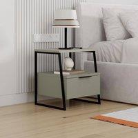 FWStyle 1 Door Ash Green Bedside Table Nightstand Cabinet