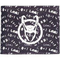 Marvel Loki All Over Print Logo Bifold Wallet in Red