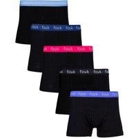 French Connection Men 5 Pack FCUK Cotton Stretch Boxers in Blue | Size: Small
