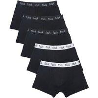 French Connection Men 5 Pack FCUK Cotton Stretch Boxers in White | Size: X-Large