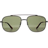 BMW Men Aviator Shiny Gunmetal Green BW0005 Sunglasses in Grey