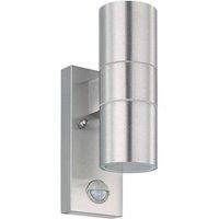 Eglo Riga 5 Metal IP44 Outdoor Wall Light 2 Light (Inclusive) in Metallic Silver