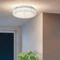 Eglo Balparda Chrome Crystal LED Ceiling Light, (D) 61cm in Silver
