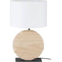 Eglo Contessore Sleek Natural Wood & Fabric Boho Table Lamp in Black