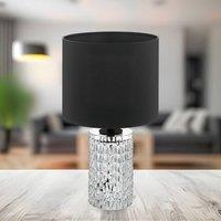 Eglo Sapuara Clear Crystal Glass & Black Fabric Modern Table Lamp