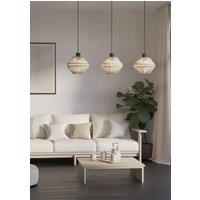 Eglo Midsumer Timeless Fabric Three Light Pendant in Black