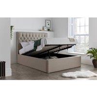 Bedmaster Wilson Fabric Ottoman Bed And Memory Maestro Memory Foam Mattress in Light Brown | Size: Double
