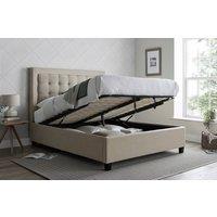 Bedmaster Brandon Fabric Ottoman Bed And Memory Maestro Memory Foam Mattress in Light Brown | Size: Double