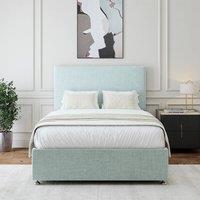 Bedmaster Linen 2 Drawer Divan Base And Plain Headboard in Light Brown | Size: Small Double