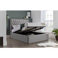 Bedmaster Wilson Fabric Ottoman Bed And Cotswold 3000 Pocket Sprung Natural Mattress in Grey | Size: Double