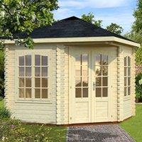 Palmako Melanie 2.8m x 2.8m Corner Log Cabin Summerhouse (44mm)