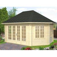 Palmako Hanna 4.2m x 5.7m Corner Log Cabin Summerhouse (44mm)