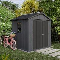 7'5 x 7' Keter Newton Plus Grey Plastic Garden Shed (2.30m x 2.24m)