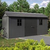 15' x 7'5 Keter Newton Plus Grey Plastic Garden Shed (4.76m x 2.30m)