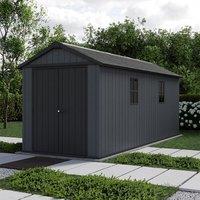 7'5 x 17' Keter Newton Plus Grey Plastic Garden Shed (2.30m x 5.39m)