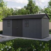 17' x 7'5 Keter Newton Plus Grey Plastic Garden Shed (5.39m x 2.30m)