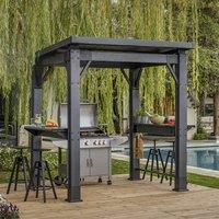 9' x 7' Keter Signature Ashwood Brown Plastic Garden Grill Gazebo (2.47m x 2.00m)
