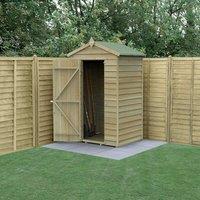 4' x 3' Forest 4Life 25yr Guarantee Overlap Pressure Treated Windowless Apex Wooden Storage Shed (1.34m x 1m) - Next Working Day Delivery